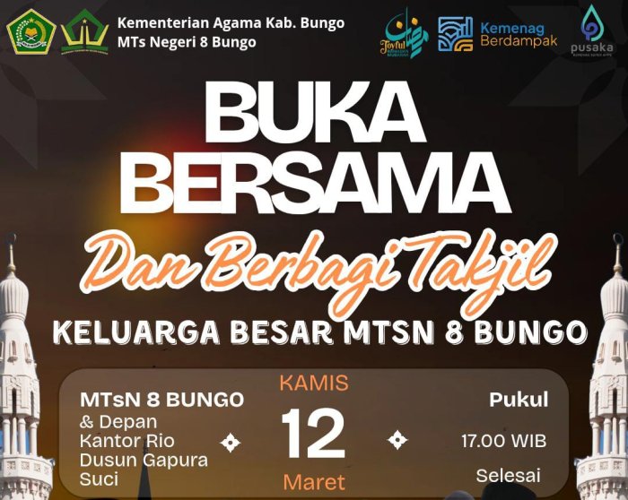 Kebersamaan Ramadhan: Keluarga Besar MTsN 8 Bungo Gelar Buka Bersama dan Berbagi Takjil