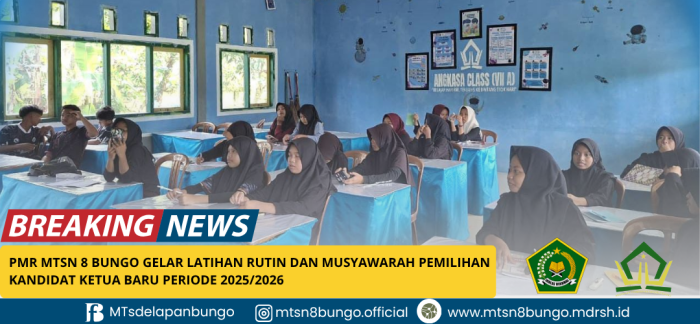 PMR MTsN 8 Bungo Gelar Latihan Rutin dan Musyawarah Pemilihan Kandidat Ketua Baru Periode 2025/2026