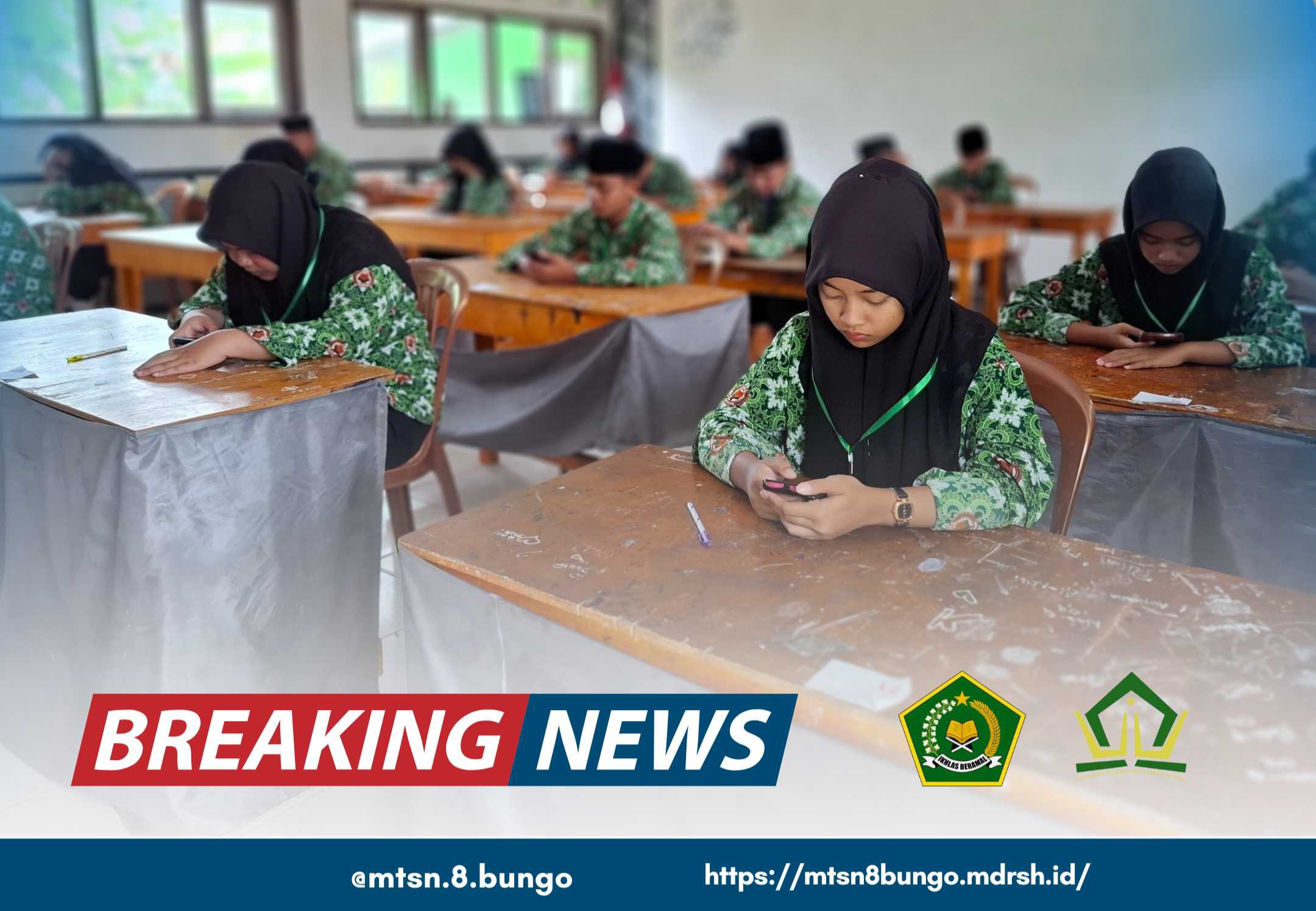 Ujian Madrasah Hari Ketiga di MTsN 8 Bungo: Bahasa Inggris dan Fikih 