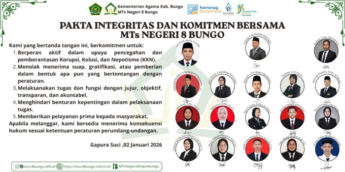 Menguatkan Integritas, Meneguhkan Komitmen Bersama di MTsNegeri 8 Bungo