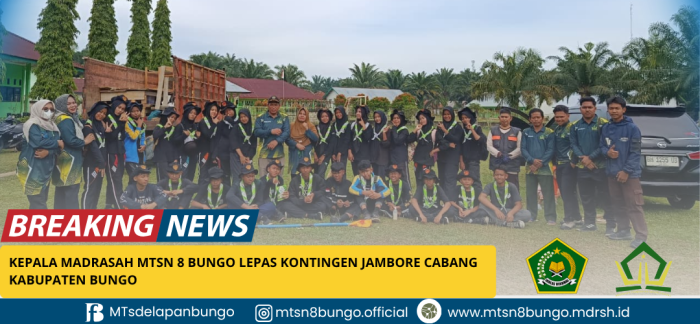 Kepala Madrasah MTsN 8 Bungo Lepas Kontingen Jambore Cabang Kabupaten Bungo