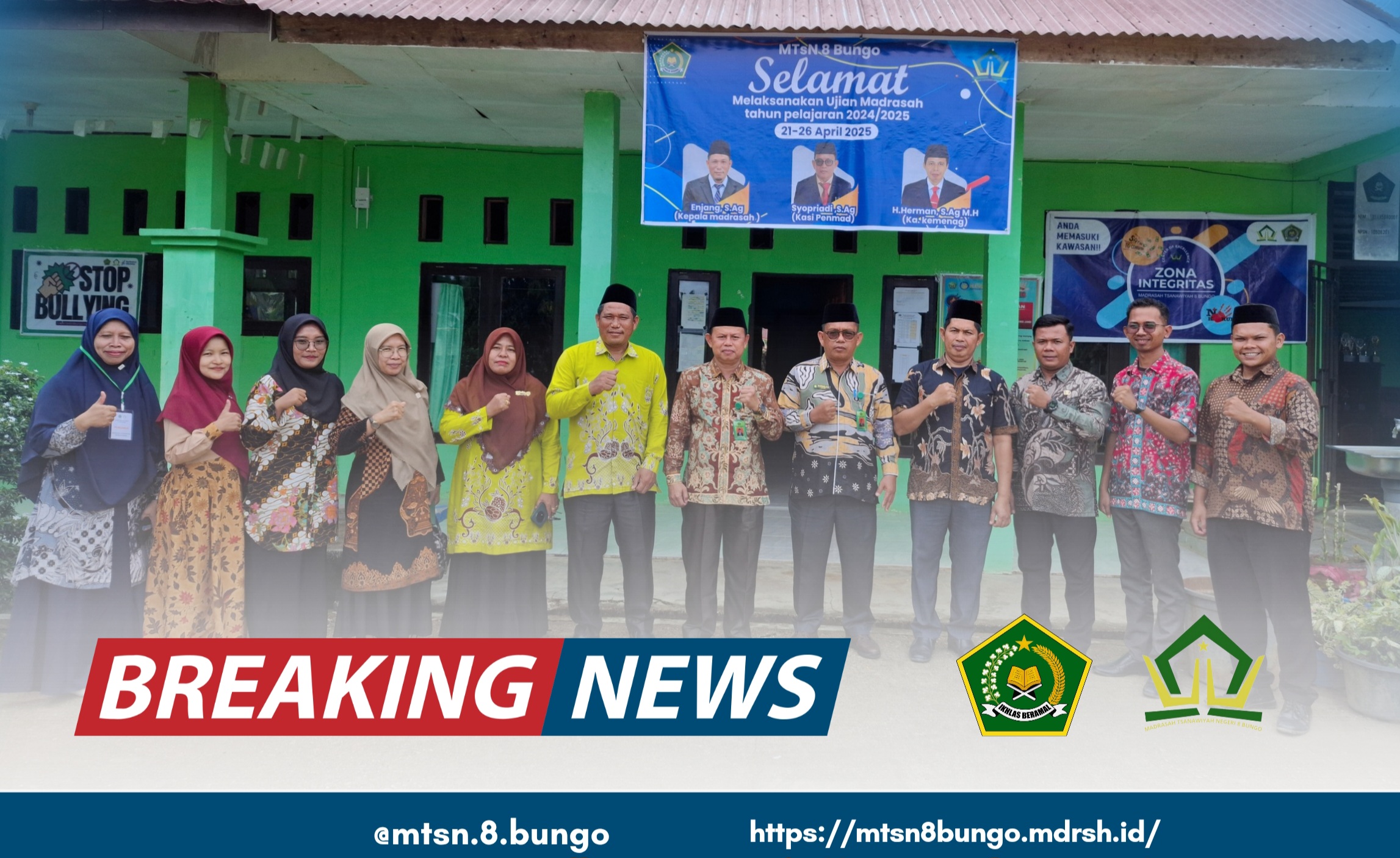  Kemenag Kabupaten Bungo Lakukan Pengawasan dan Monitoring Ujian Madrasah di MTsN 8 Bungo