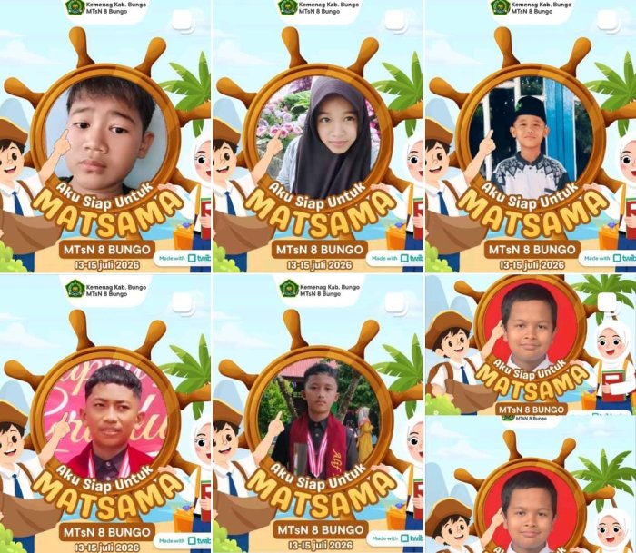 Antusias Sambut MATAMUDA 2026, Sebanyak 80 Calon Murid Baru MTsN 8 Bungo Ramaikan Media Sosial dengan Twibbon Resmi Antusias Sambut MATAMUDA 2026, Sebanyak 80 Calon Murid Baru MTsN 8 Bungo Ramaikan Media Sosial dengan Twibbon Resmi