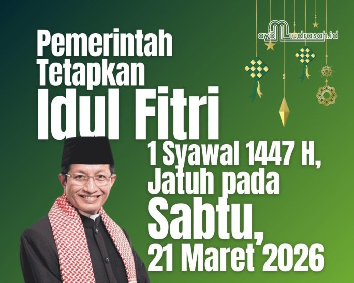 Pemerintah Tetapkan Idul Fitri 1447 H, MTsN 8 Bungo Sambut Hari Kemenangan dengan Penuh Sukacita
