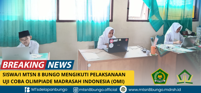 Siswa MTsN 8 Bungo Ikuti Uji Coba OMI 2025 Tingkat Kabupaten