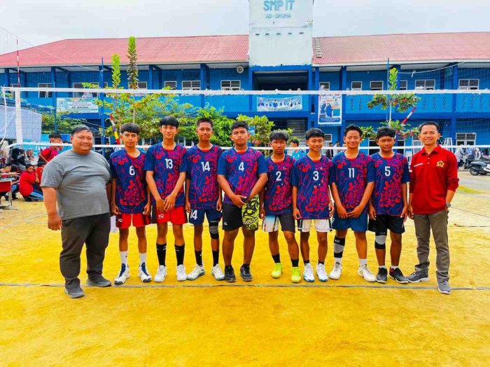 Tim Voli Putra MTsN 8 Bungo Tampil Percaya Diri di Turnamen Ad Dhuha D Light Expo 2026