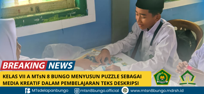 Siswa MTsN 8 Bungo Belajar Teks Deskripsi Lewat Puzzle