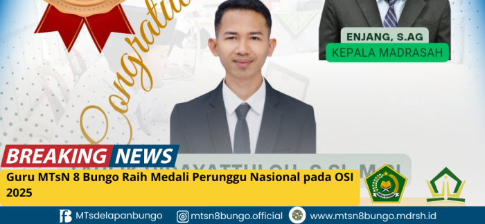 Guru MTsN 8 Bungo Raih Medali Perunggu Nasional pada OSI 2025