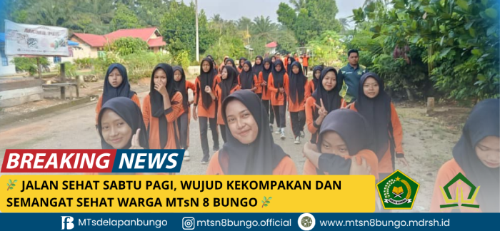 Jalan Sehat Sabtu Pagi Pererat Kebersamaan MTsN 8 Bungo
