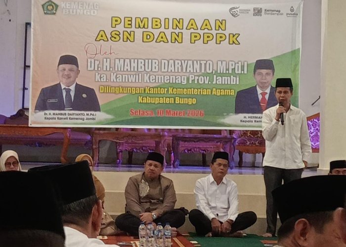 Kepala MTsN 8 Bungo Hadiri Pembinaan ASN dan PPPK oleh Kakanwil Kemenag Provinsi Jambi di Kankemenag Kabupaten Bungo