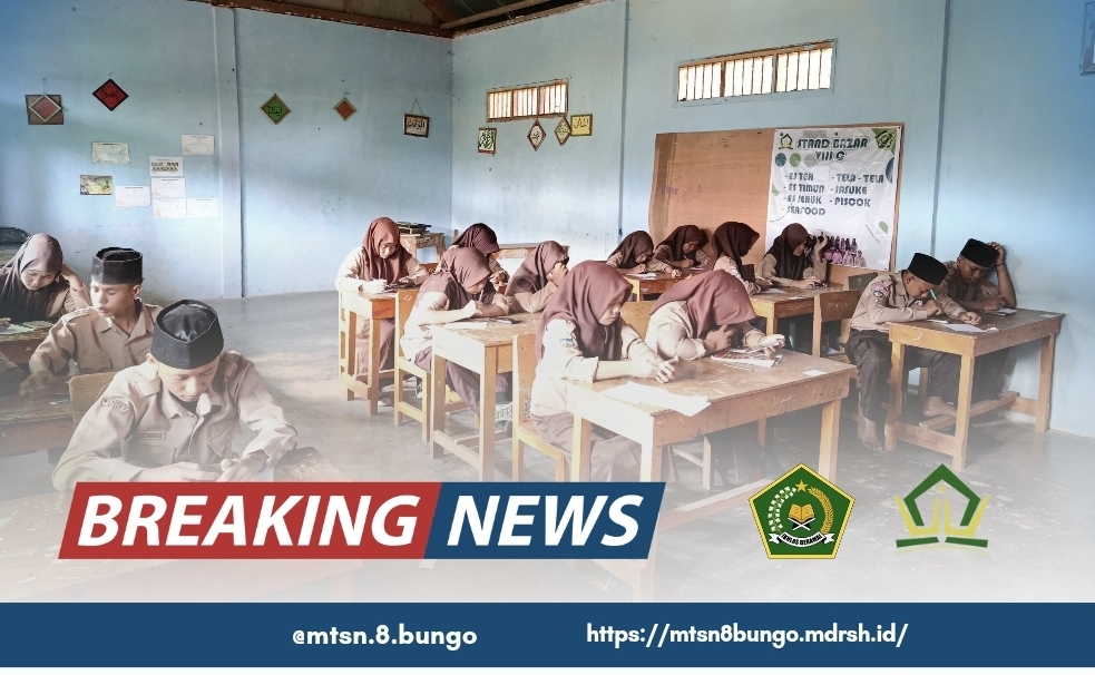 MTsN 8 Bungo Tuntaskan Ujian Semester Genap Hari Kedua Dengan Lancar