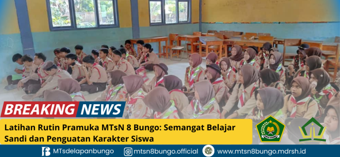 Latihan Rutin Pramuka MTsN 8 Bungo: Semangat Belajar Sandi dan Penguatan Karakter Siswa