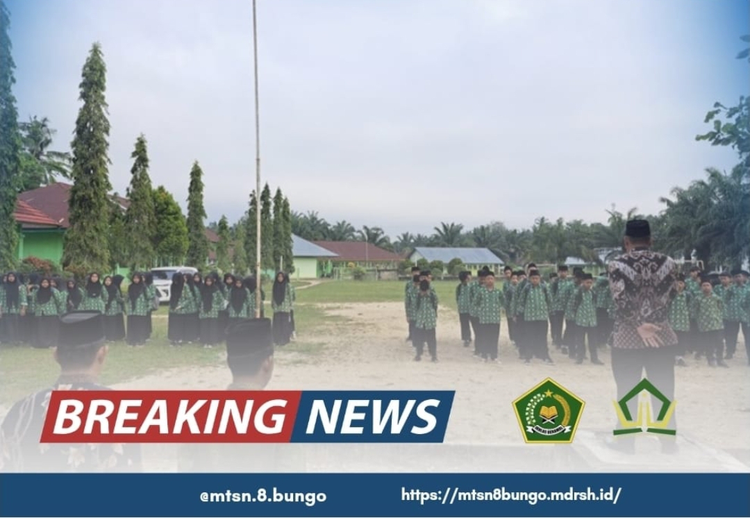 Hari Pertama Ujian Semester Genap di MTsN 8 Bungo Di Buka oleh Kepala Madrasah