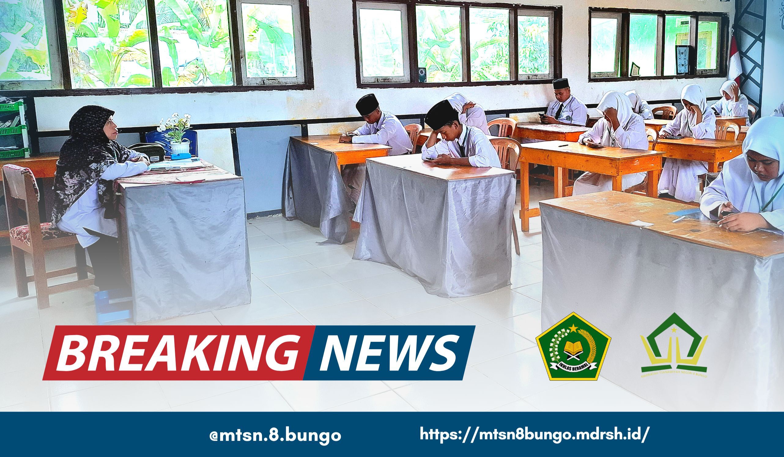 PELAKSANAAN UJIAN MADRASAH KELAS 9 MTSN 8 BUNGO MEMASUKI HARI KE DUA