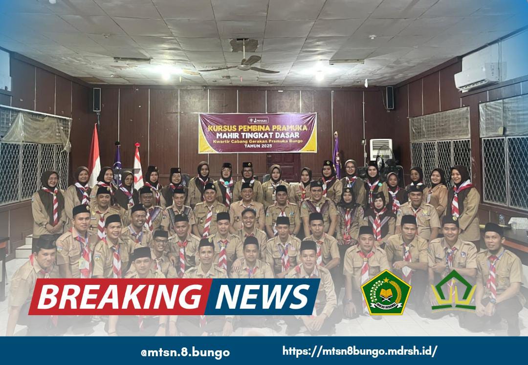 Staff MTsN 8 Bungo Tingkatkan Keterampilan Melalui Kursus Pramuka KMD 2025
