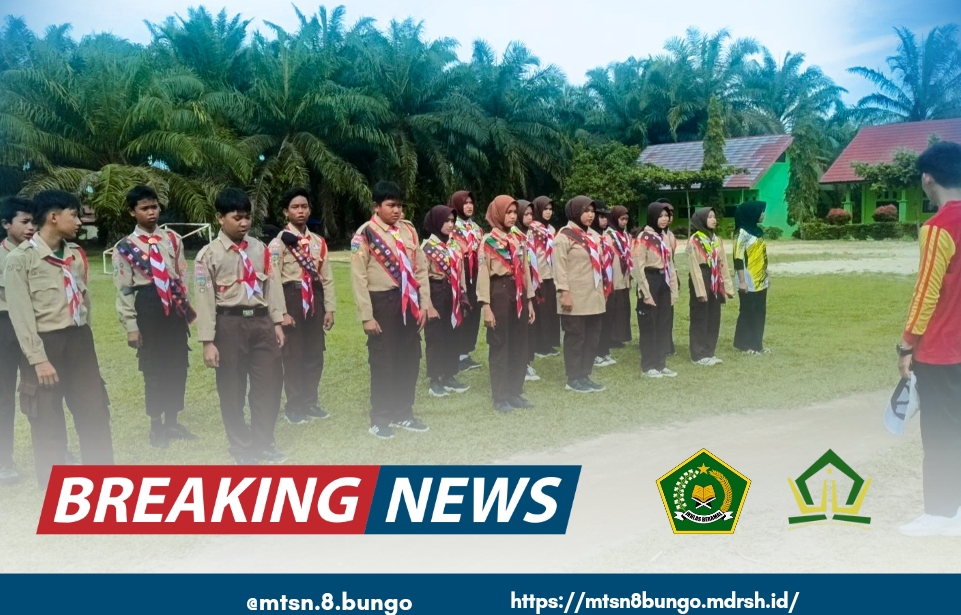 LATIHAN RUTIN PRAMUKA DI MADRASAH TSANAWIYAH NEGERI 8 BUNGO DENGAN SEMANGAT YANG MEMBARA