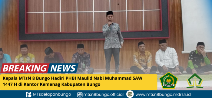 Kepala MTsN 8 Bungo Hadiri PHBI Maulid Nabi Muhammad SAW 1447 H di Kantor Kemenag Kabupaten Bungo